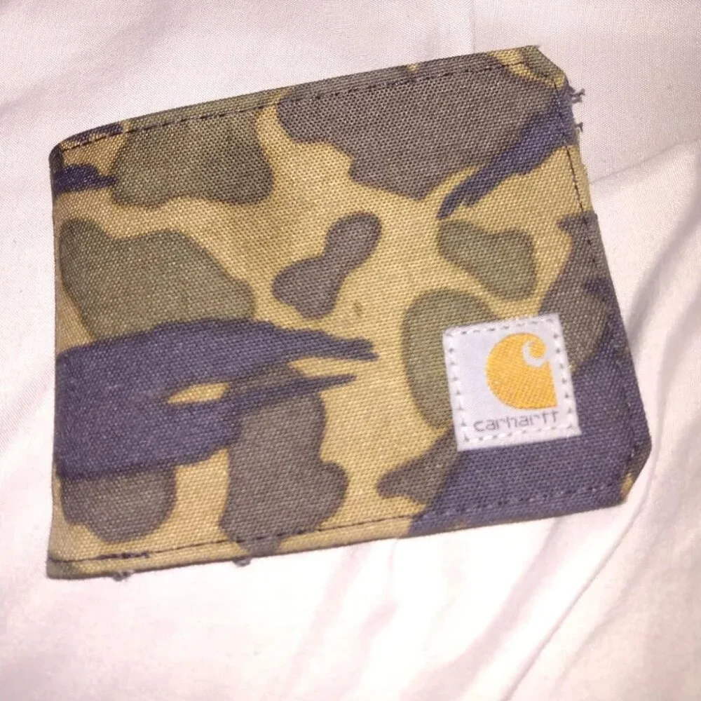 Carhartt Men's Bifold and Passcase Durable Billfold Wallets Available in Leather